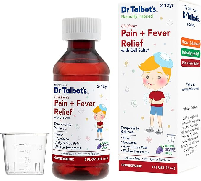 Dr. Talbot's Pain + Fever Relief Liquid Medicine with Naturally Inspired Ingredients for Children... | Amazon (US)