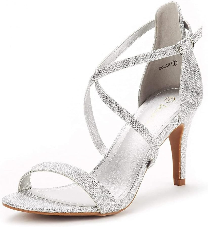 DREAM PAIRS Women's DOLCE Fashion Stilettos Open Toe Pump Heel Sandals | Amazon (US)