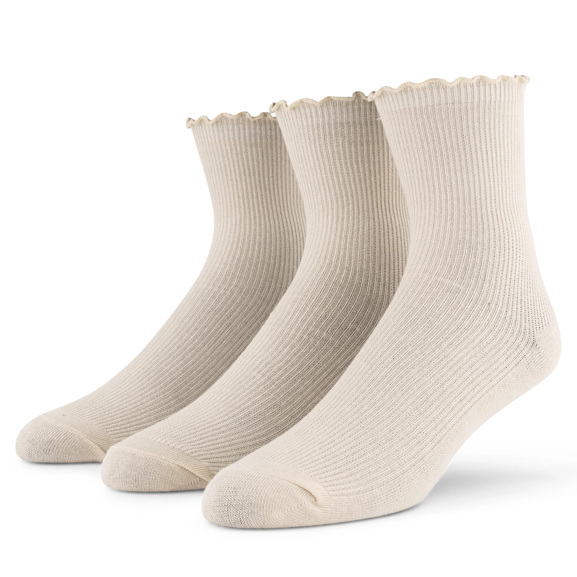 Hype DC Rib Socks Lettuce Edge 3-Pack Ecru | Hype DC | Hype DC