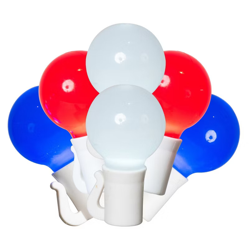 Vickerman 25 Red-White-Blue G30 LED Light on Green Wire, 16' Christmas Light Strand | Target