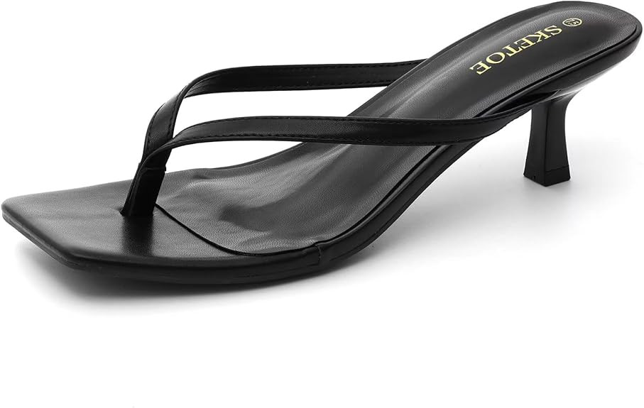 Kitten Heels for Women Square Toe Sandals Flip Flop Heels Thong Sandals Comfortable Summer 2 Inch... | Amazon (US)
