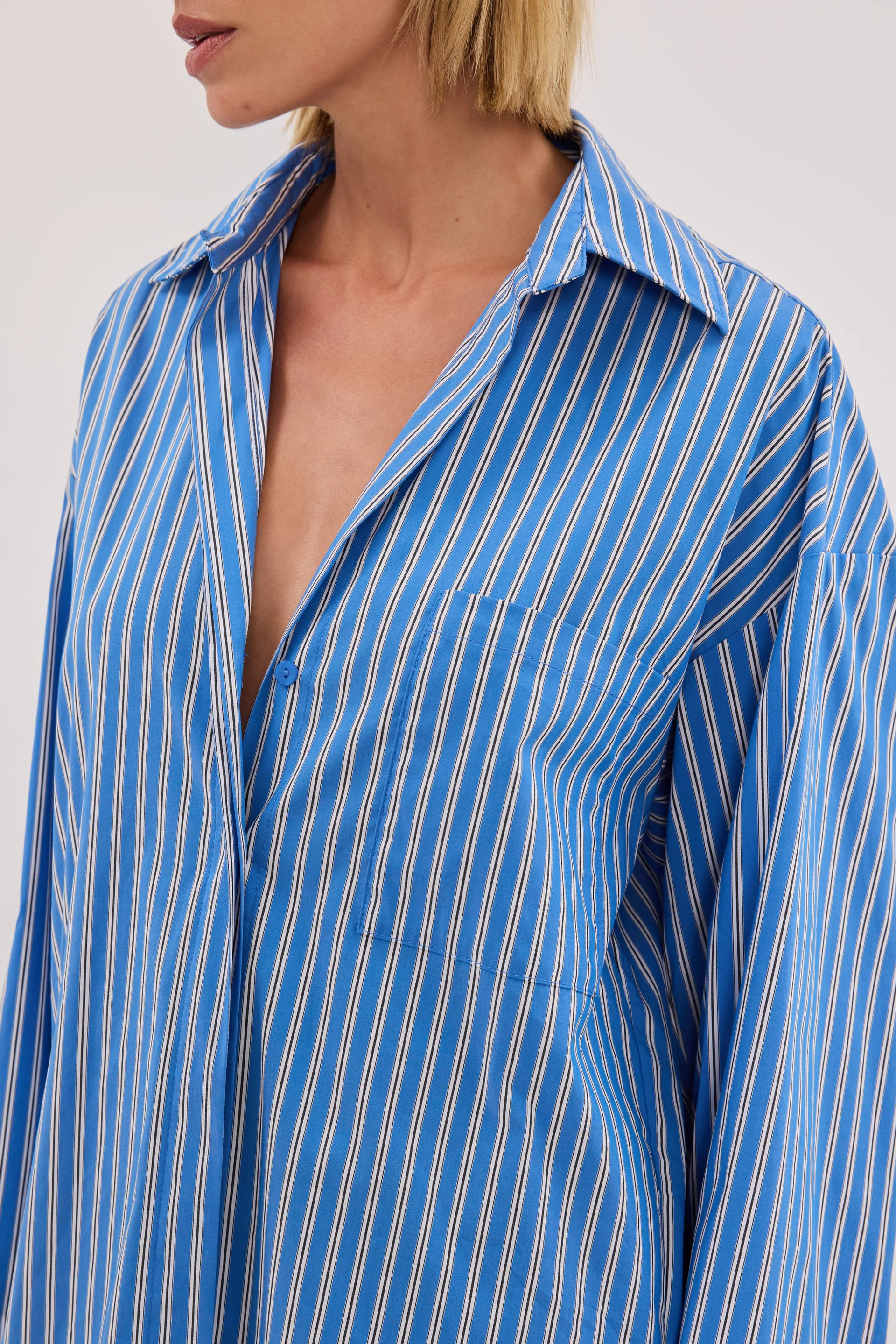 MISHA AZURE STRIPE SHIRT | DISSH
