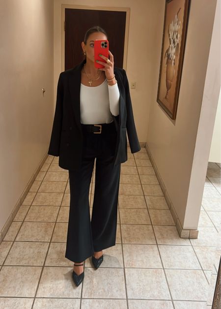 Business casual//office outfit inspo 
Wearing Abercrombie trousers in 0 // Blazer from Princess Polly in XS // dolce vita heels TTS and a fun pop of texture/shine!

#LTKshoecrush #LTKstyletip #LTKworkwear