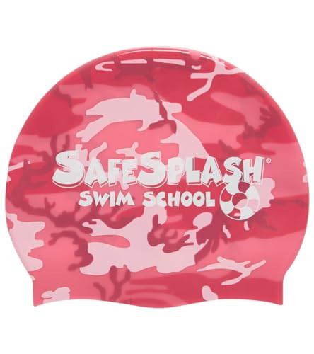 Sporti Safesplash Swim Camo Silicone Swim Cap, Snug Fit Protects Hair from Chlorine, Contoured Shape for Reduced Drag - Pink Multi | Amazon (US)