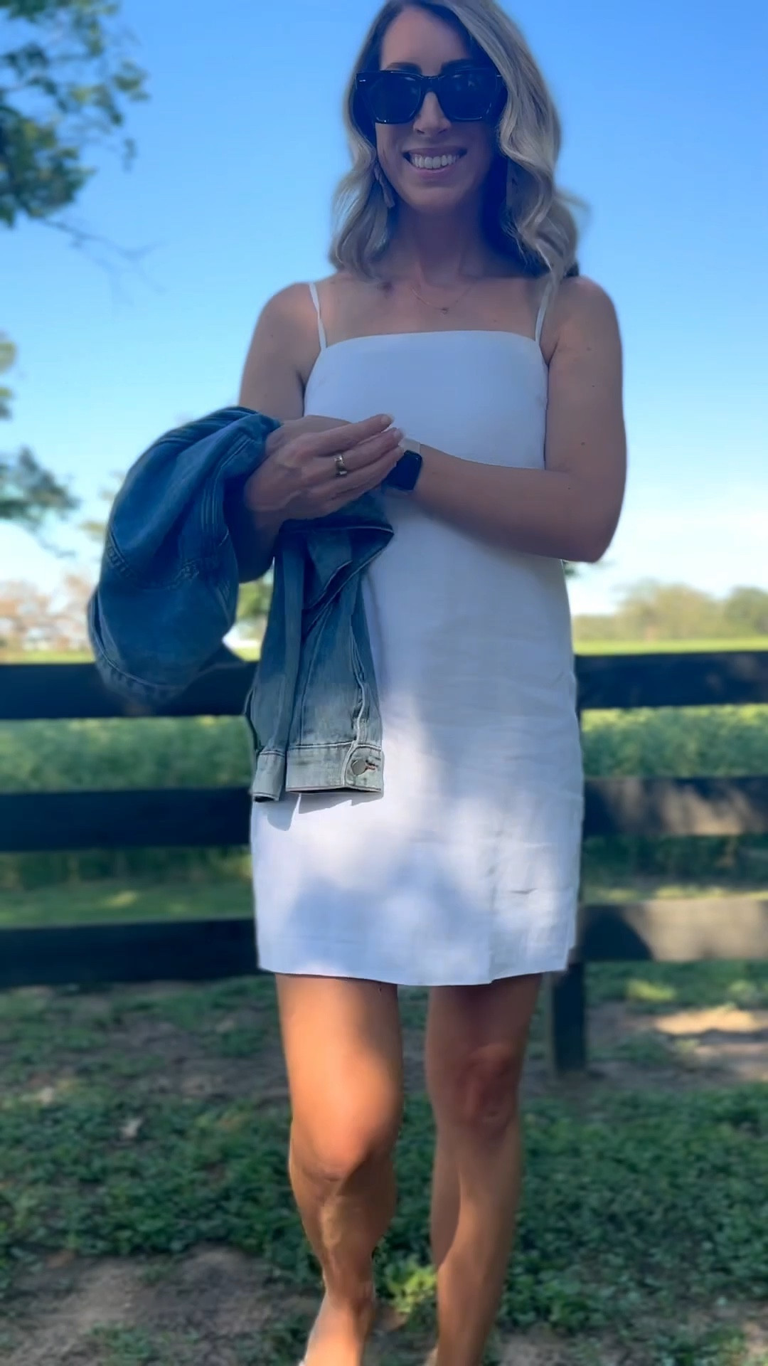 The cutest little white linen dress from Amazon! Wearing XS in dress, small in the jacket. Summer dress, concert dress, white dress, blue jean jacket, Amazon blue jean jacket, brunch dress, shower dress, date night dress. Callie Glass 

#LTKSeasonal #LTKFindsUnder50 #LTKFindsUnder100