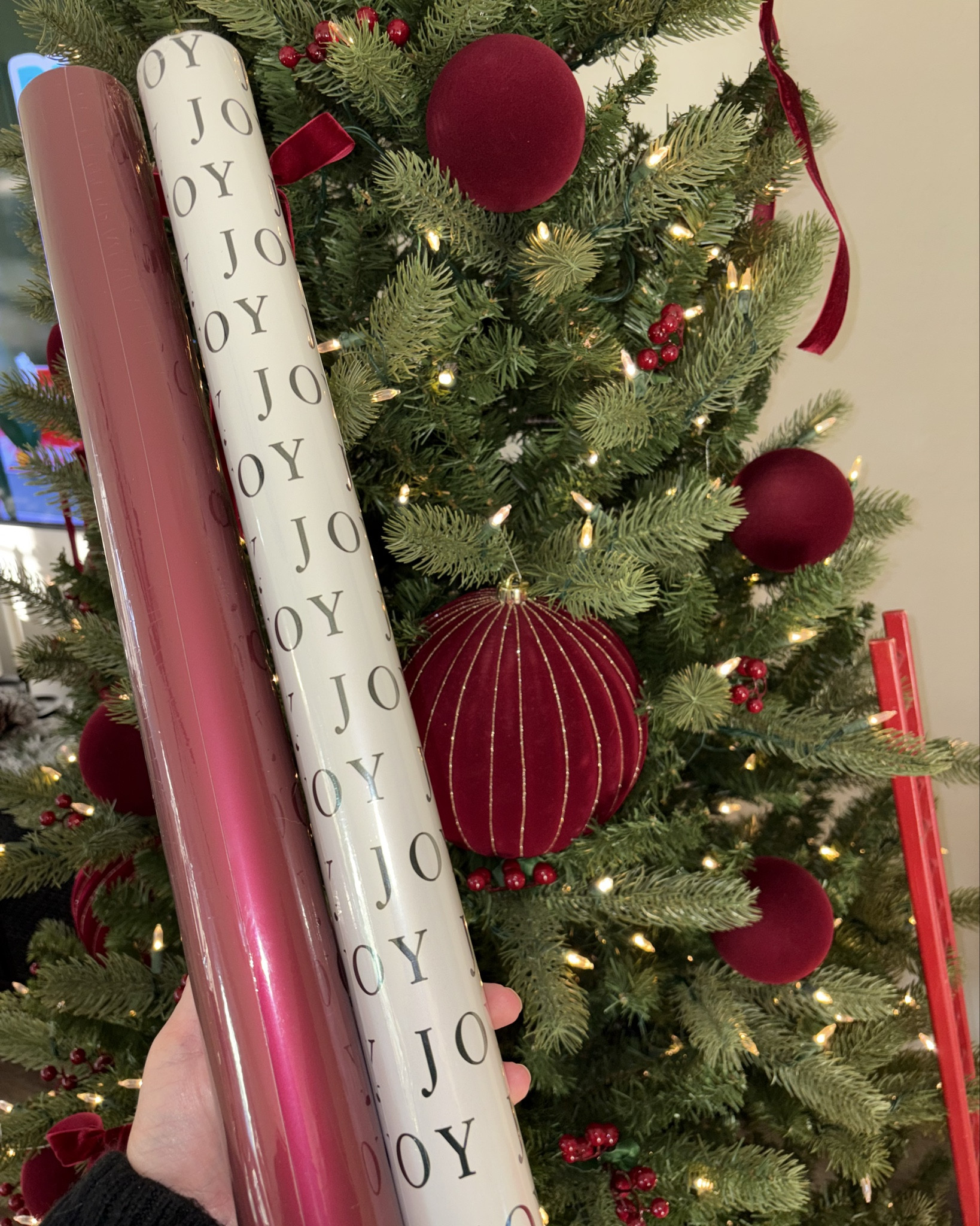 Wrapping paper pics this year!!!monochromatic burgundy with velvet ribbon!!

#LTKGiftGuide #LTKSeasonal #LTKHoliday
