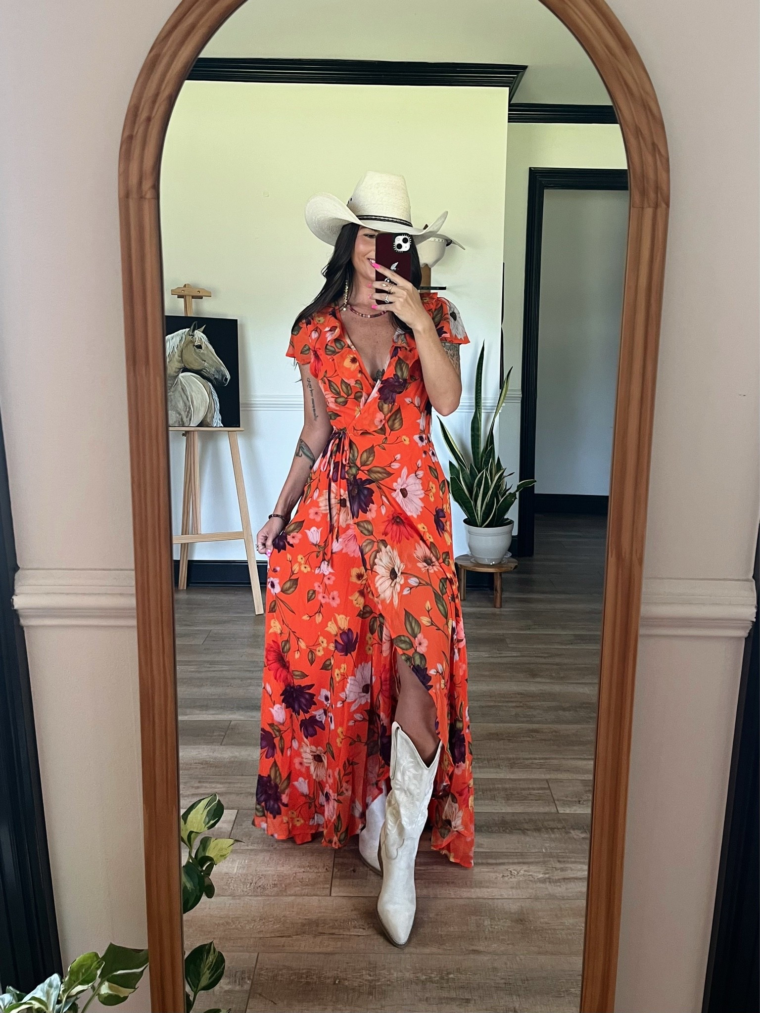 Vibrant orange floral maxi now 40% off with code LORILYNN40! Wearing size xs

#LTKootd #LTKgrwm #LTKSaleAlert