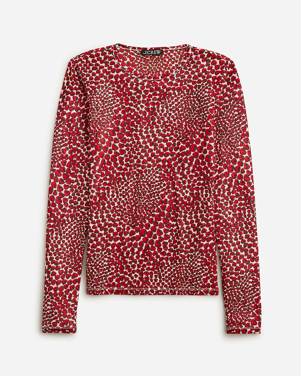 Sheer long-sleeve top in strawberry swirl print | J. Crew US