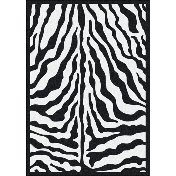 Braunstein Zebra Glam Black Ink Area Rug | Wayfair Professional