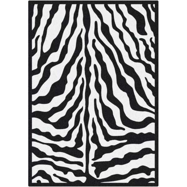Braunstein Zebra Glam Black Ink Area Rug | Wayfair Professional