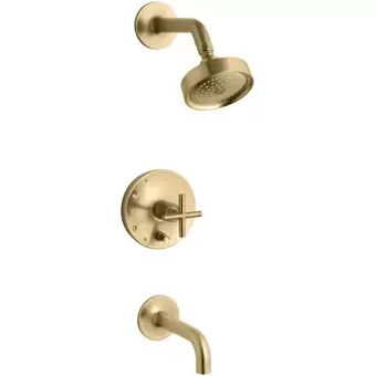 K-T14421-3-BGD Purist Rite-Temp Pressure-Balancing Bath and Shower Faucet Trim with Push-Button D... | Wayfair North America