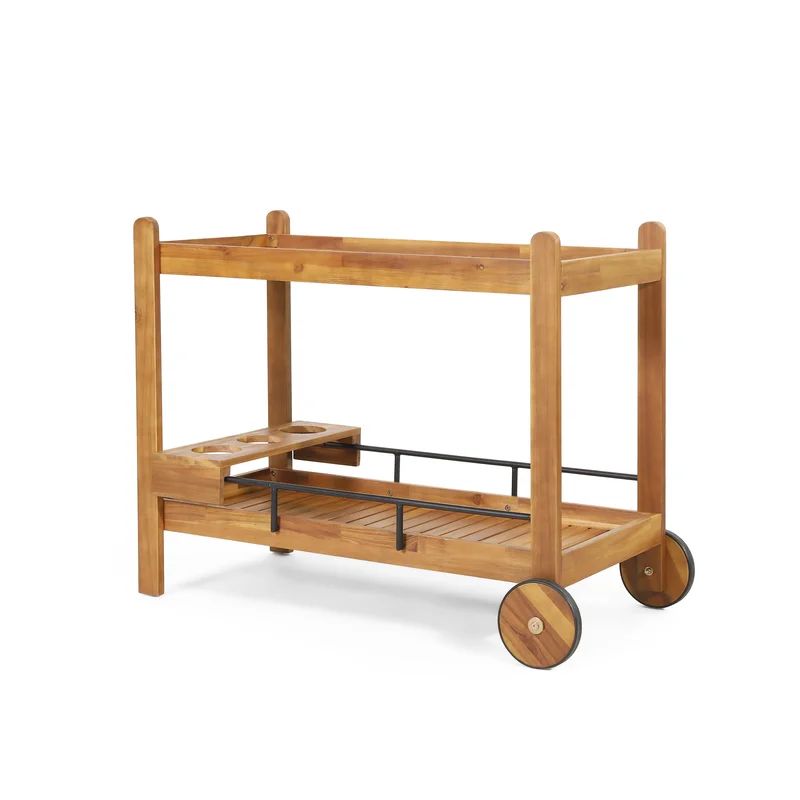 Margeurite Sand & Stable™ Bar Cart with Solid Wood Outer Material | Wayfair North America