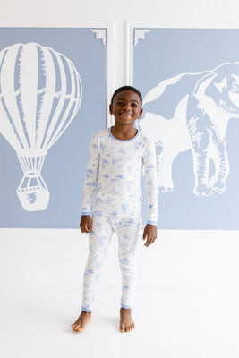 Long Sleeve Pajamas in Toile Safari | Kyte Baby