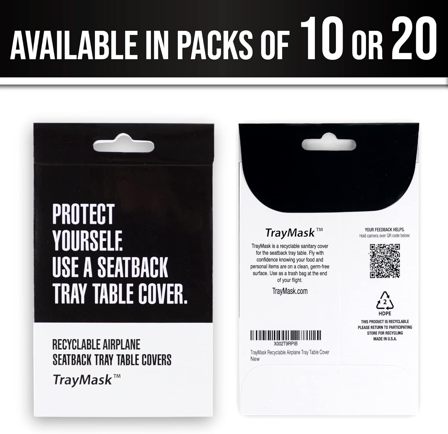 TrayMask Disposable Tray Table Cover | Must Have Airplane Travel Essentials | Perfect for Toddler... | Amazon (US)