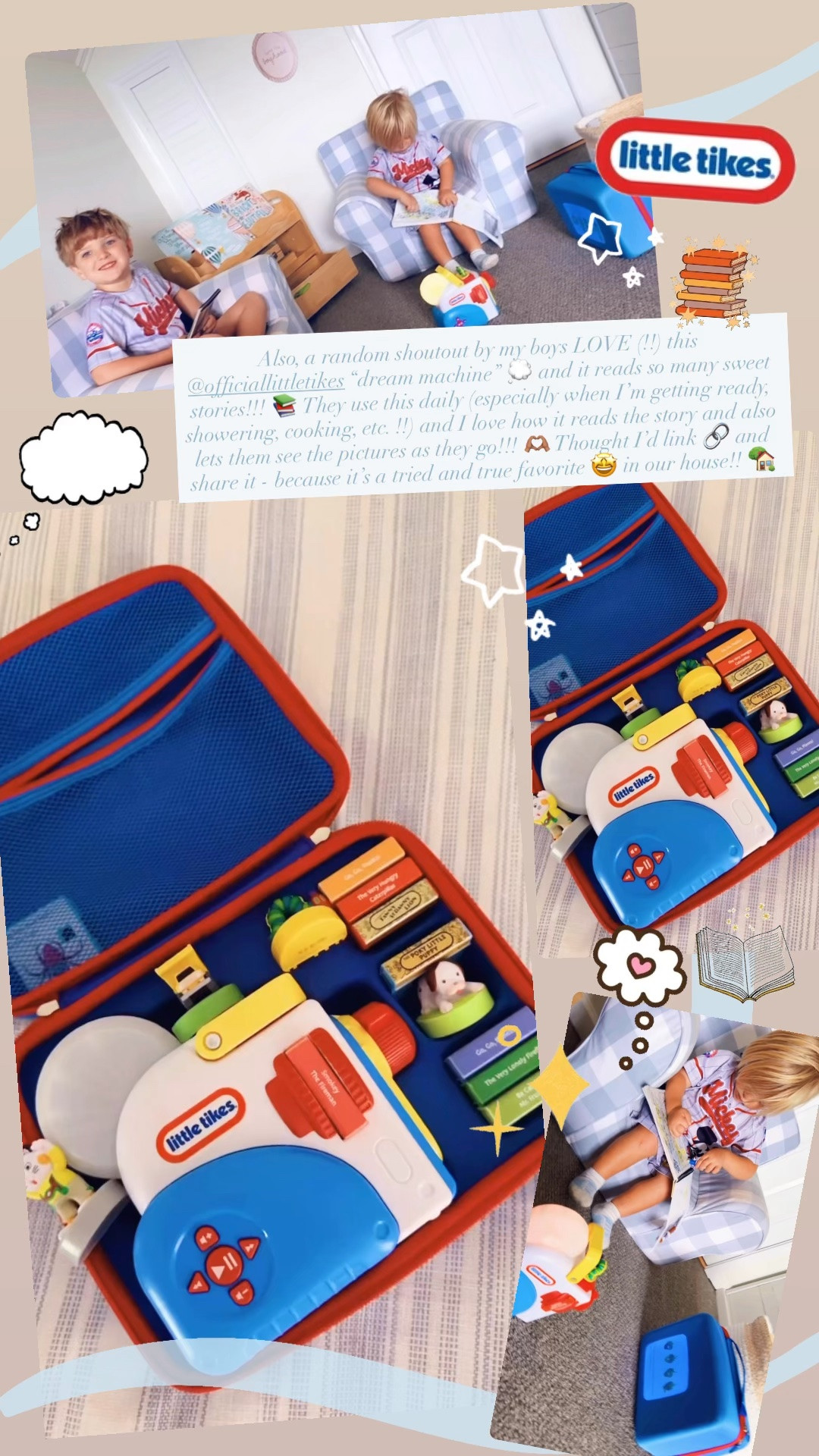Also, a random shoutout by my boys LOVE (!!) this @officiallittletikes “dream machine” 💭 and it reads so many sweet stories!!! 📚 They use this daily (especially when I’m getting ready, showering, cooking, etc. !!) and I love how it reads the story and also lets them see the pictures as they go!!! 🫶🏽 Thought I’d link 🔗 and share it - because it’s a tried and true favorite 🤩 in our house!! 🏡