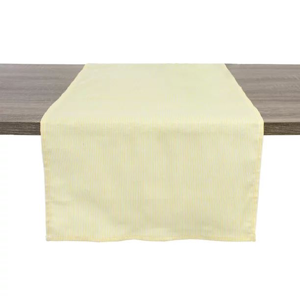 Fennco Styles Farmhouse Neutral Striped 100% Pure Cotton Table Runner 16 x 72 Inch - Yellow | Walmart (US)