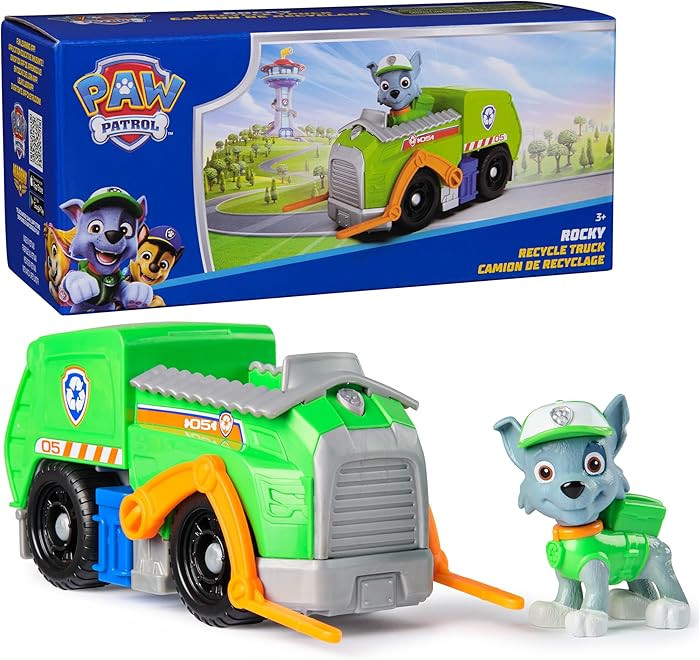 PAW Patrol Rocky's Recycle Truck Toy Vehicle with Collectible Action Figure | Amazon (US)