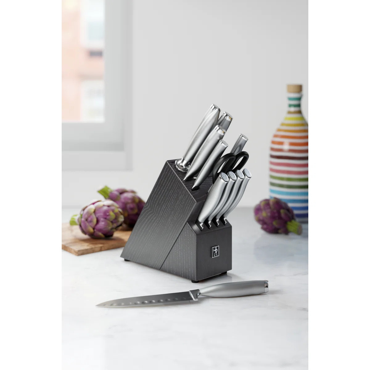 HENCKELS Modernist 13-Piece Knife Set with Block, Chef Knife, Paring Knife, Steak Knife, Black, S... | Wayfair North America
