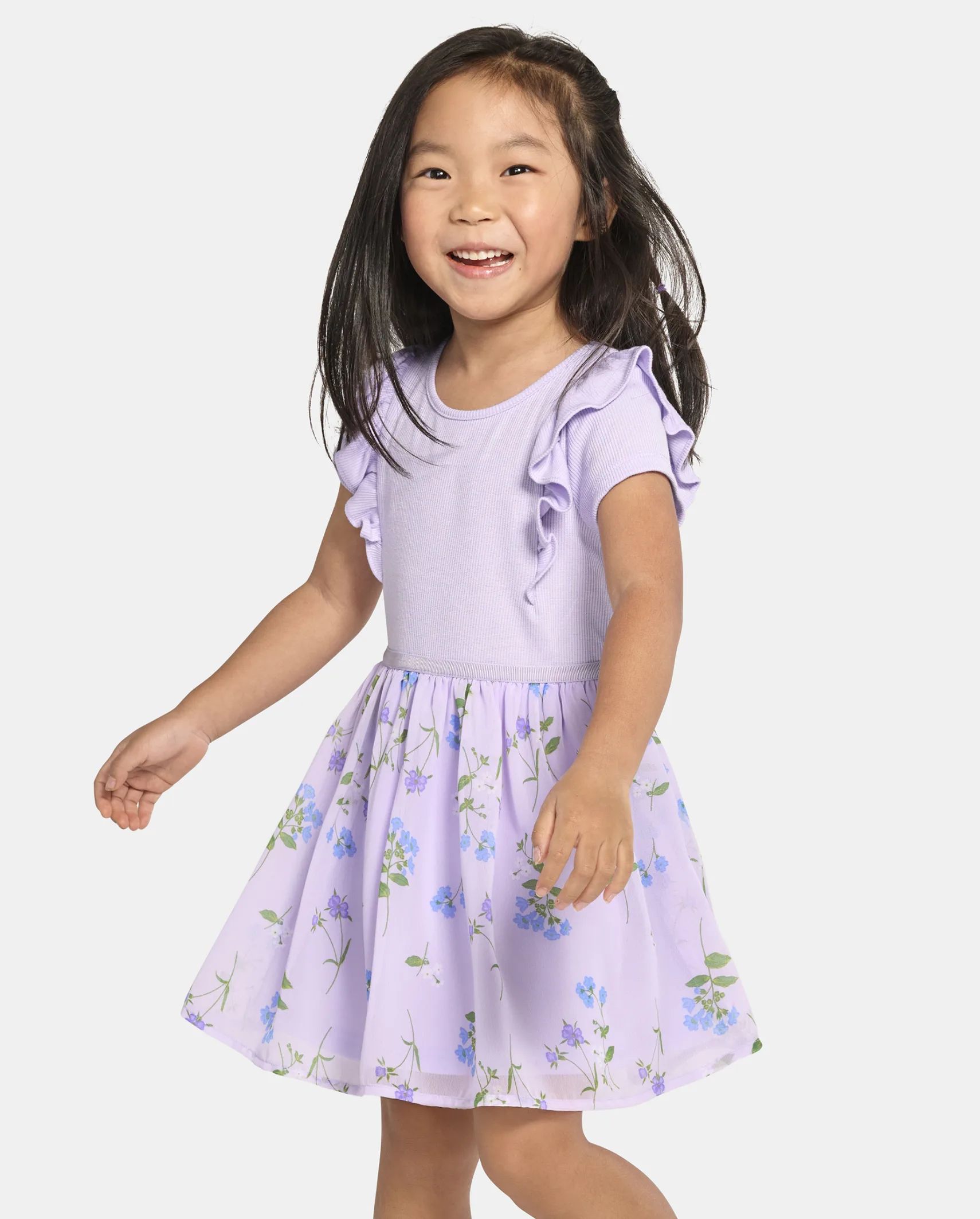 Baby And Toddler Girls Short Sleeve Floral Woven Fit And Flare Dress | The Children's Place  - LO... | The Children's Place