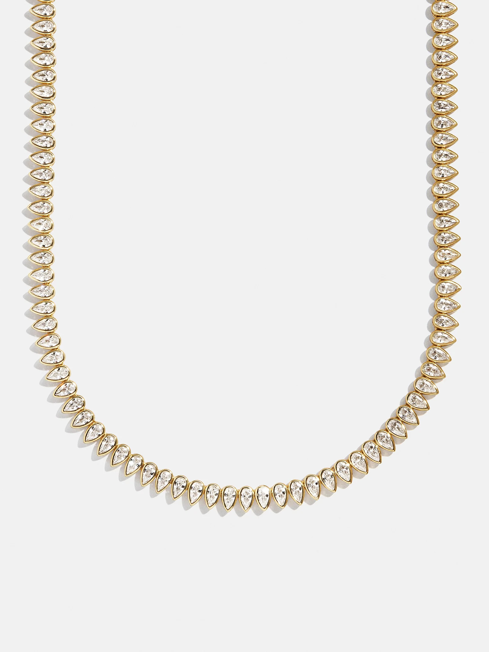 Julia 18K Gold Adjustable Tennis Necklace - Gold/Pavé | BaubleBar