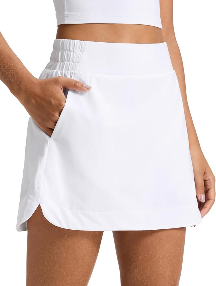 CRZ YOGA High Waisted Dolphin Golf Skirts for Women - Mini Lined A Line Tennis Casual Skort with ... | Amazon (US)