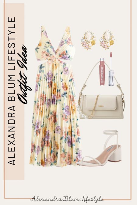 Best dressed wedding guest dress from Abercrombie! Perfect spring dress and Easter dress idea! Paired it with white low heels, designer purse. Light pink lip gloss, and floral earrings! Amazon outfit! Amazon finds! Amazon fashion! 

#LTKfindsunder100 #LTKshoecrush #LTKitbag