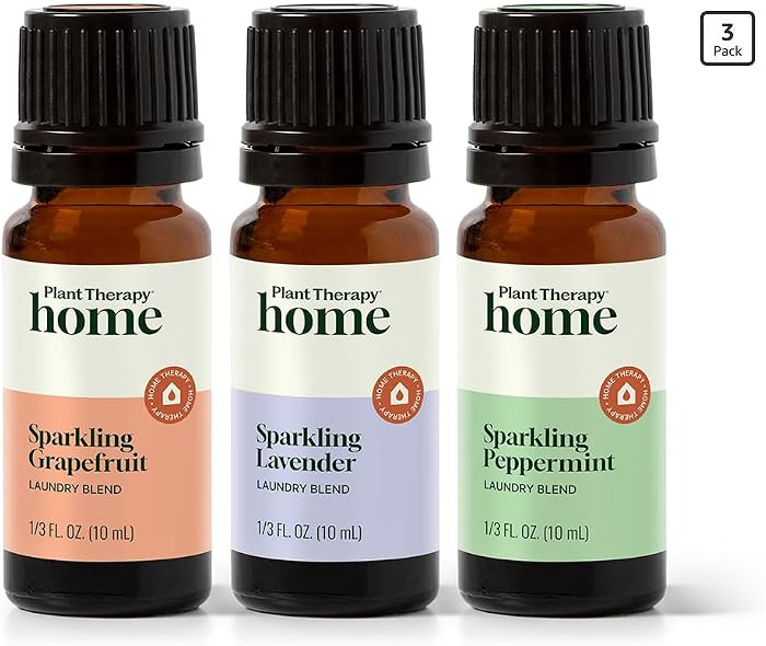 Plant Therapy Home Sparkling Laundry Essential Oil Blends Set of 3, Peppermint, Grapefruit & Lave... | Amazon (US)