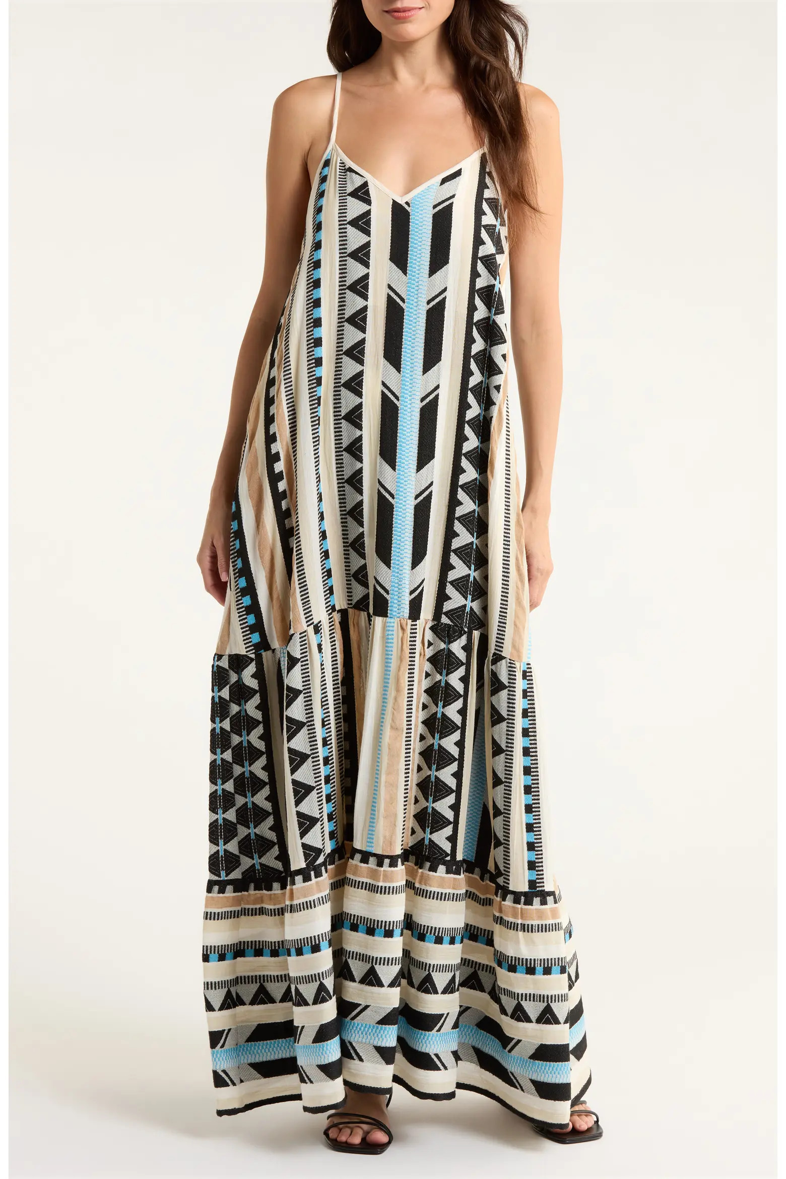 Embroidered Tiered Cotton Blend Cover-Up Maxi Dress (Women) | Nordstrom | Nordstrom