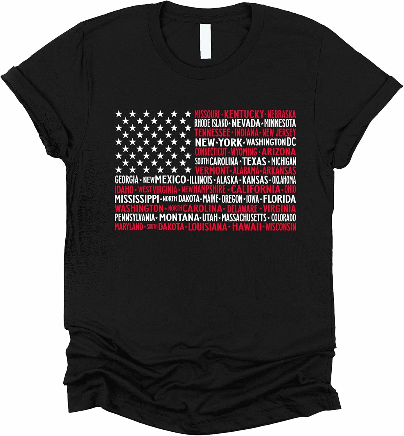 Vintage American Flag Tee with States Fourth of July Tees United States Tshirts July 4th USA Shir... | Amazon (US)