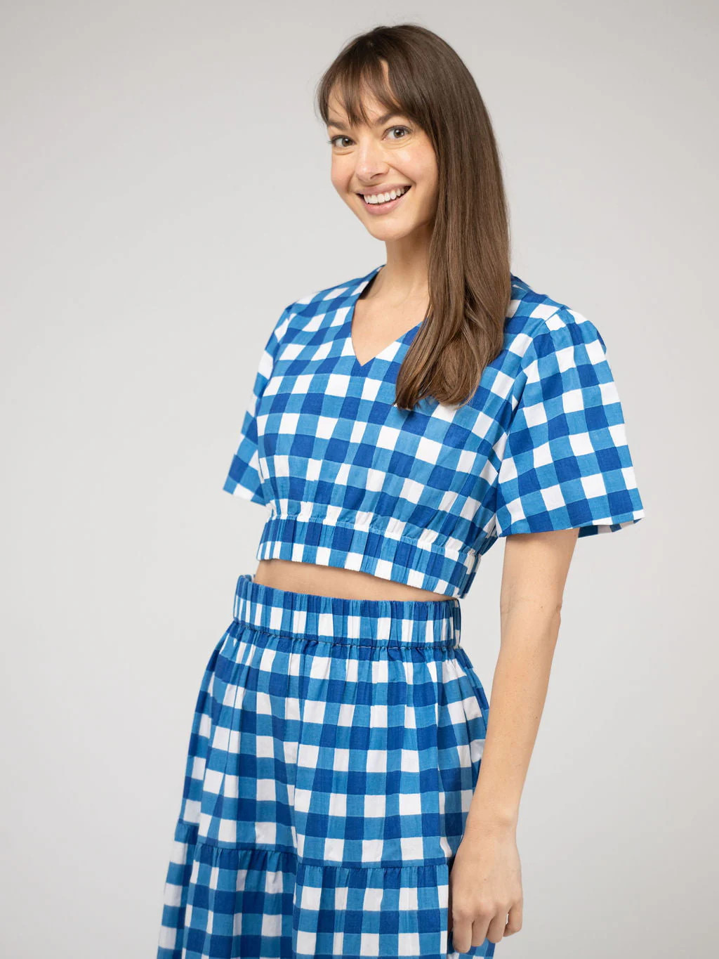 The Abby Top | Blue Check Block | Beau & Ro
