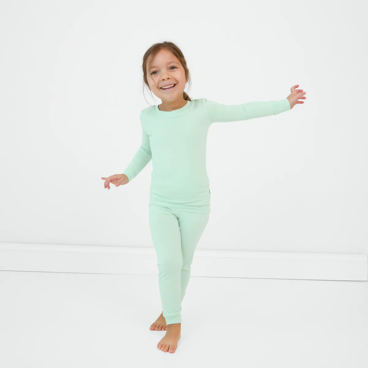 Pastel Green Two-Piece Pajama Set | Little Sleepies