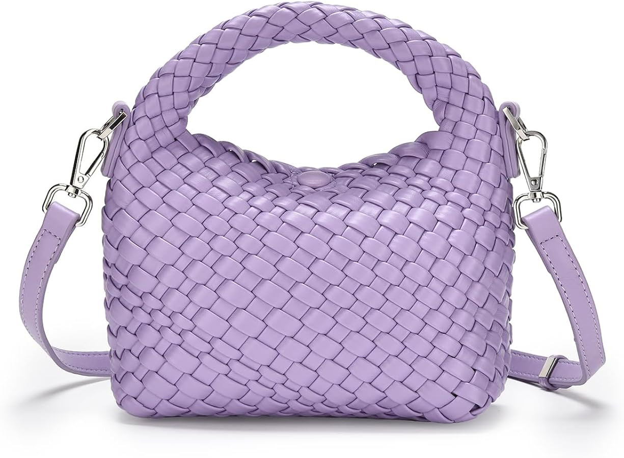 Vegan Leather Woven Crossbody Bag,Mini Hobo Handbags,Crossbody purse for Women, Small woven tote bag with Adjustable straps | Amazon (US)
