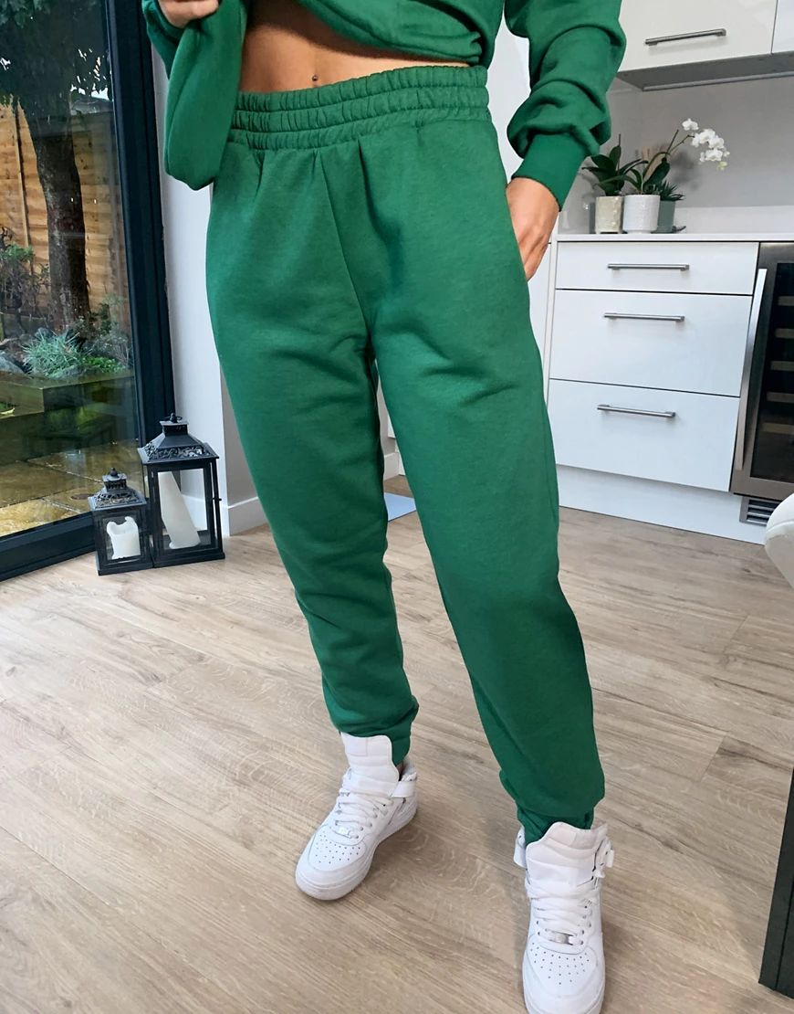 Chelsea Peers Lounge cuffed sweatpants in khaki-Green | ASOS (Global)