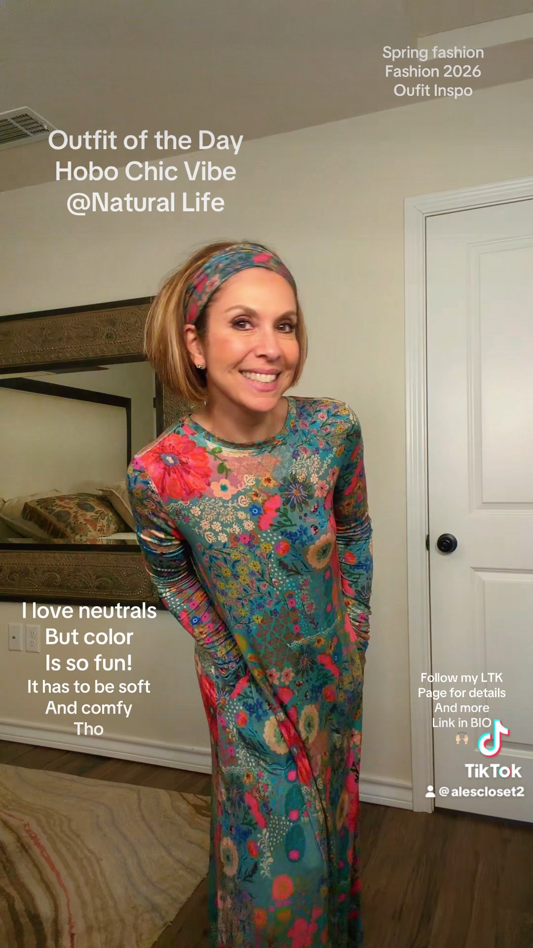 Outfit of the Day ✨
Hobo Chic Vibe wearing Natural Life 🌸

I love neutrals… but color is SO fun for spring. This Natural Life dress is soft, comfy, flowy and such a happy statement piece.

I’m wearing an XS in the dress and it fits perfectly — true to size and super comfortable.
I’m also wearing an XS in the Natural Life tee. It fits, but I would have preferred it slightly looser, so I’d size up to a small next time — but it still works and I’ll definitely wear it.

I’m also styling the Natural Life tee with my cream Kut pants for a more neutral everyday look — such an easy combo you can wear on repeat.

Everything is linked below 🤍
Thank you so much for supporting my LTK and helping me grow — I appreciate you more than you know.



#NaturalLife
#KutFromTheKloth
#SpringStyle
#BohoChic
#ColorfulFashion
#NeutralStyle
#ComfortableChic
#LTKStyle



#LTKootd #LTKOver40 #LTKSeasonal