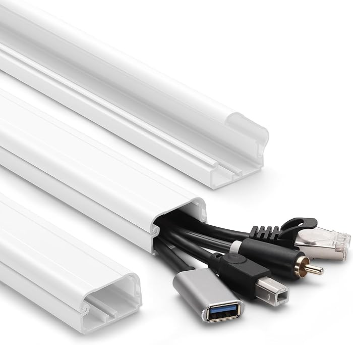 39in Cord Covers for Wires on Wall, YCLYC Wall Cord Cover, Large TV Cable Hider Wall Kit, White T... | Amazon (US)