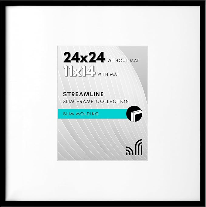 Americanflat 24x24 Picture Frame with Polished Plexiglass - Use as 11x14 Frame with Mat or Displa... | Amazon (US)