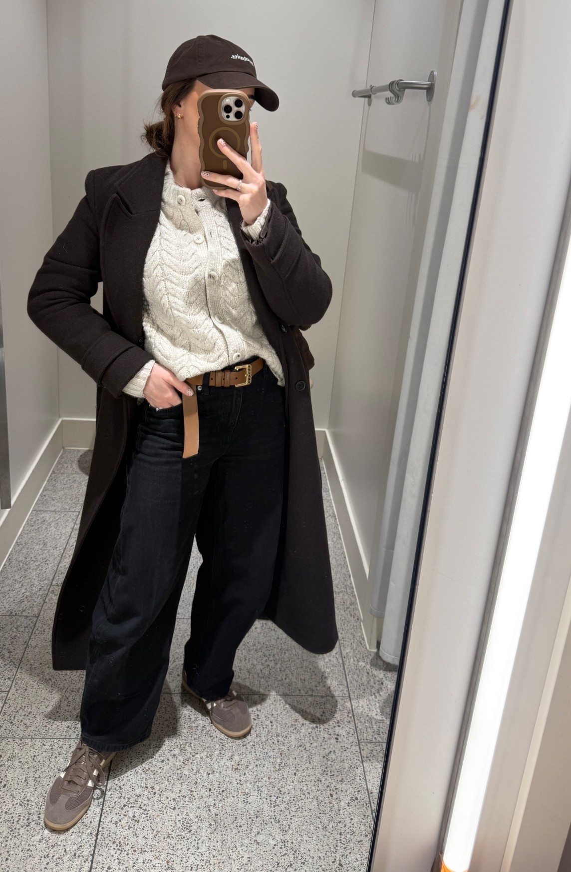 An easy formula always. 
Jeans + knitwear + trainers + wool coat 

#LTKjeans #LTKuk #LTKFashionMonth