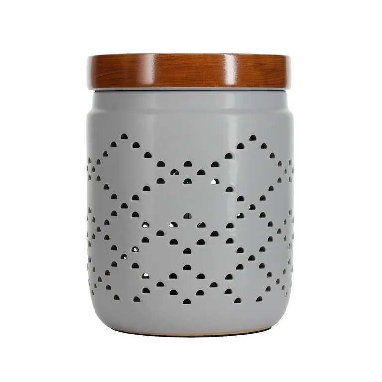 Better Homes & Gardens Ceramic Quilted Grey Wax Warmer - Walmart.com | Walmart (US)