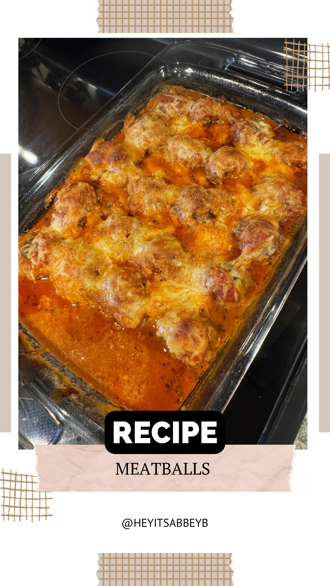 Meatballs are one of Rylee’s favorites. She picked supper out today, and I’m not going to lie…it was a good one! 

Ingredients
▢ 1 pound ground beef
▢ 1 pound ground pork
▢ 1 cup parmesan cheese, grated, divided
▢ 1/4 cup heavy cream
▢ 1 egg
▢ 2 tablespoon onion, grated
▢ 6 cloves garlic, pressed
▢ 1 tablespoon Italian seasoning, dried
▢ 1/2 teaspoon ground black pepper
▢ 1/2 teaspoon salt
▢ 2 cups marinara sauce
▢ 1 cup mozzarella cheese, shredded
Garnish (optional)
▢ 2 tablespoon fresh parsley, chopped

Instructions
Combine the beef, pork, 3/4 cup parmesan, heavy cream, egg, onion, garlic, Italian seasoning, salt and pepper, and mix or work with your hands until completely incorporated.
Form Meatballs into 24 balls and place side by side in a 9×13 casserole dish.
Cover the meatballs with marinara sauce, then evenly spread the mozzarella and remaining parmesan cheese over the top. Bake uncovered at 350˚F for 35-45 minutes or until the meatballs are cooked through (160˚F internal temp.)
Remove the casserole dish from oven and let set for 5 minutes. Then serve hot. Enjoy!

#food #foodlover #foodgasm #foodies #foodoftheday

#LTKfoodie #LTKvlog #LTKU