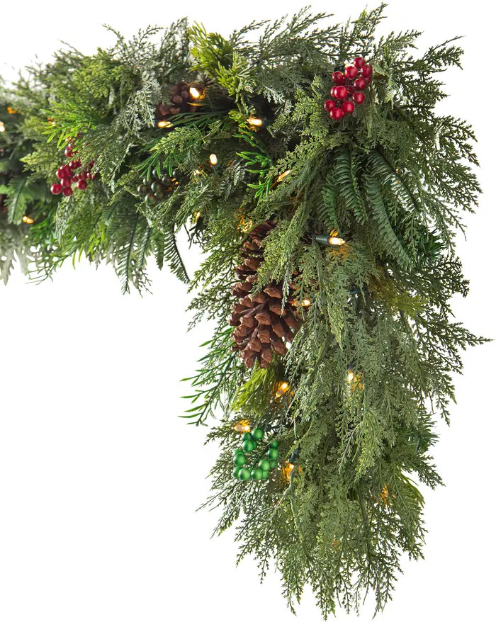 Balsam Hill Winter Evergreen Artificial LED Light Outdoor Garland | Nordstrom | Nordstrom