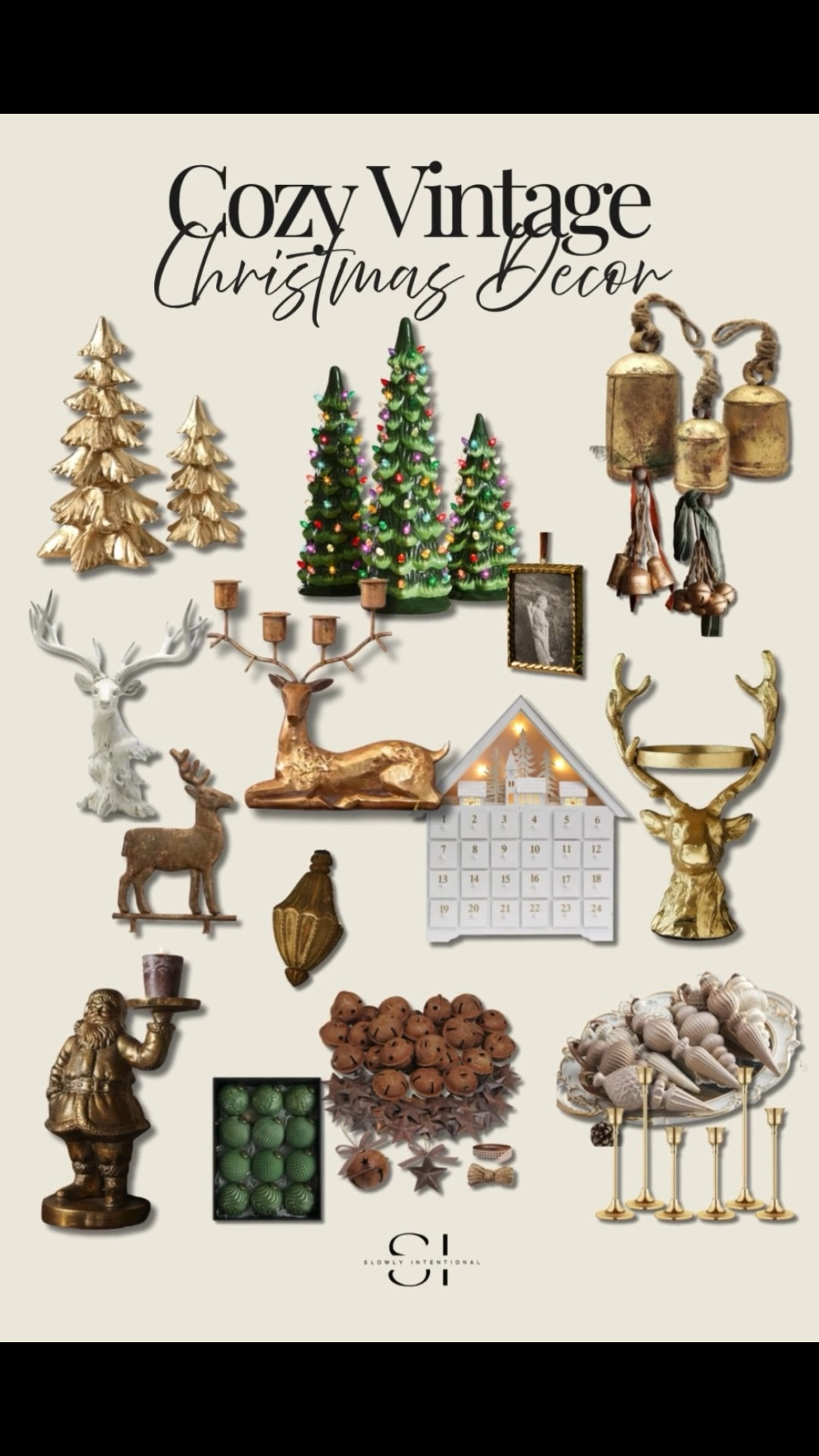I’m obsessed with this cozy vintage Christmas look! The mix of brass reindeer, ceramic trees, and nostalgic gold accents feels so warm and collected. It’s giving timeless holiday charm without the overdone red and green. Perfect for anyone who loves vintage-inspired Christmas decor with a cozy glow.


#LTKSeasonal #LTKHome