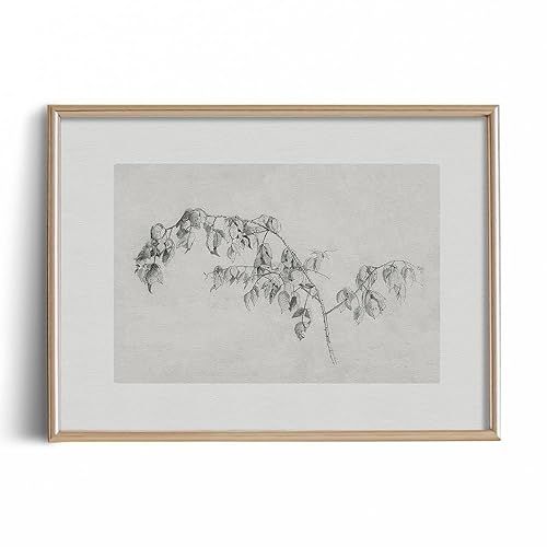 Flower Floral Drawing Print Poster - Botanical Leave Plant Etching Rustic Picture - Vintage Farmh... | Amazon (US)
