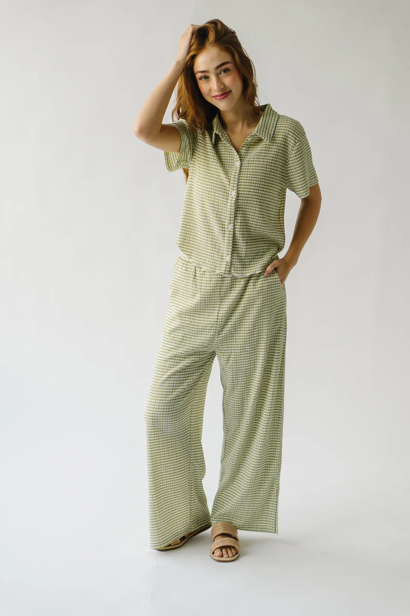 The Berens Textured Pant in Green | Piper & Scoot