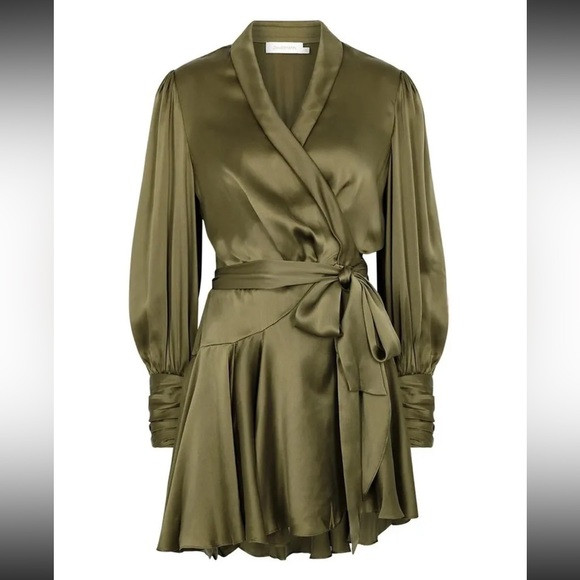 ZIMMERMANN DRESS SILK GREEN DRESS SIZE 1 (4-6) | Poshmark