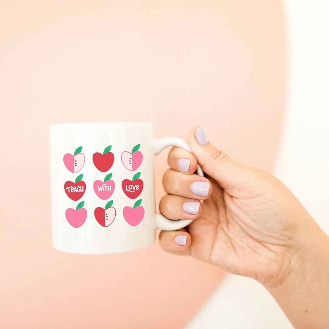 Pink Heart Valentine's Day Coffee / Tea Mug, Valentine Mug, Teacher Valentines Day Gift - Etsy | Etsy (US)