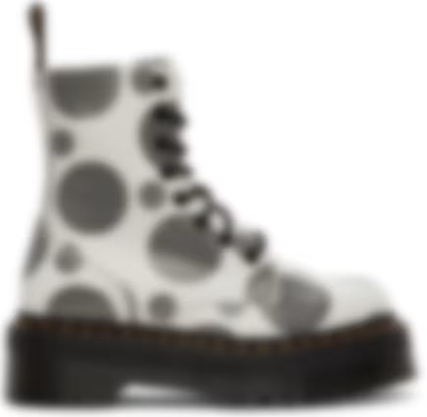 White Polka Dot Jadon Platform Boots | SSENSE