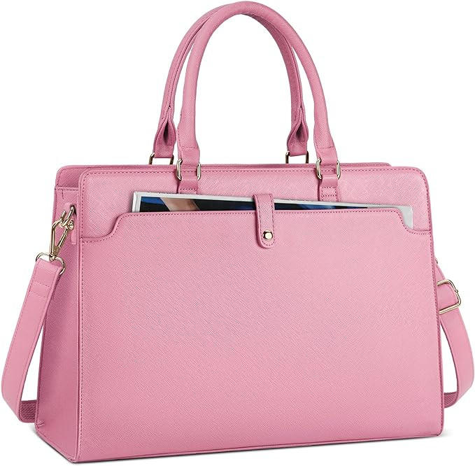 RAINSMORE Laptop Bag for Women 15.6 Inch Laptop Tote Bag Leather Work Bag Waterproof Womens Brief... | Amazon (US)