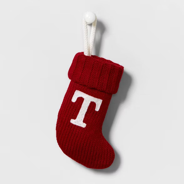 Mini Knit Monogram Christmas Stocking Red - Wondershop™ | Target