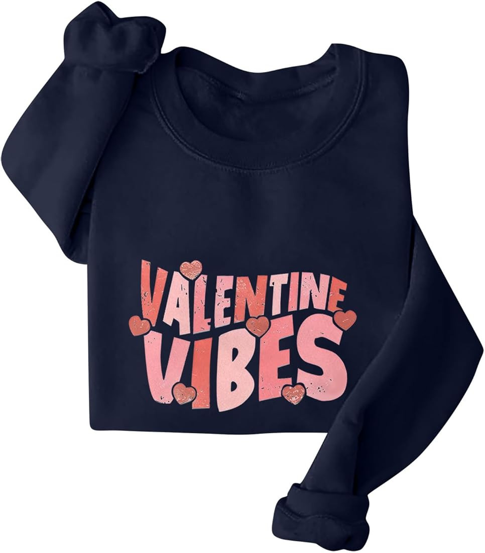 Valentine's Day Sweatshirts for Women Warm Soft Fleece Lined Love Heart Graphic Pullover Winter C... | Amazon (US)