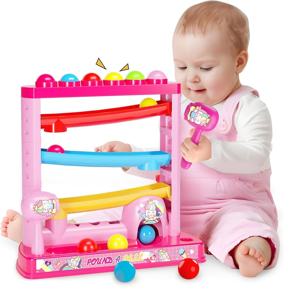 OCHIDO Montessori Toys for 3+ Years Old Kids Girls, Pound A Ball Toys Included 2 Hammer & 12 Ball... | Amazon (US)